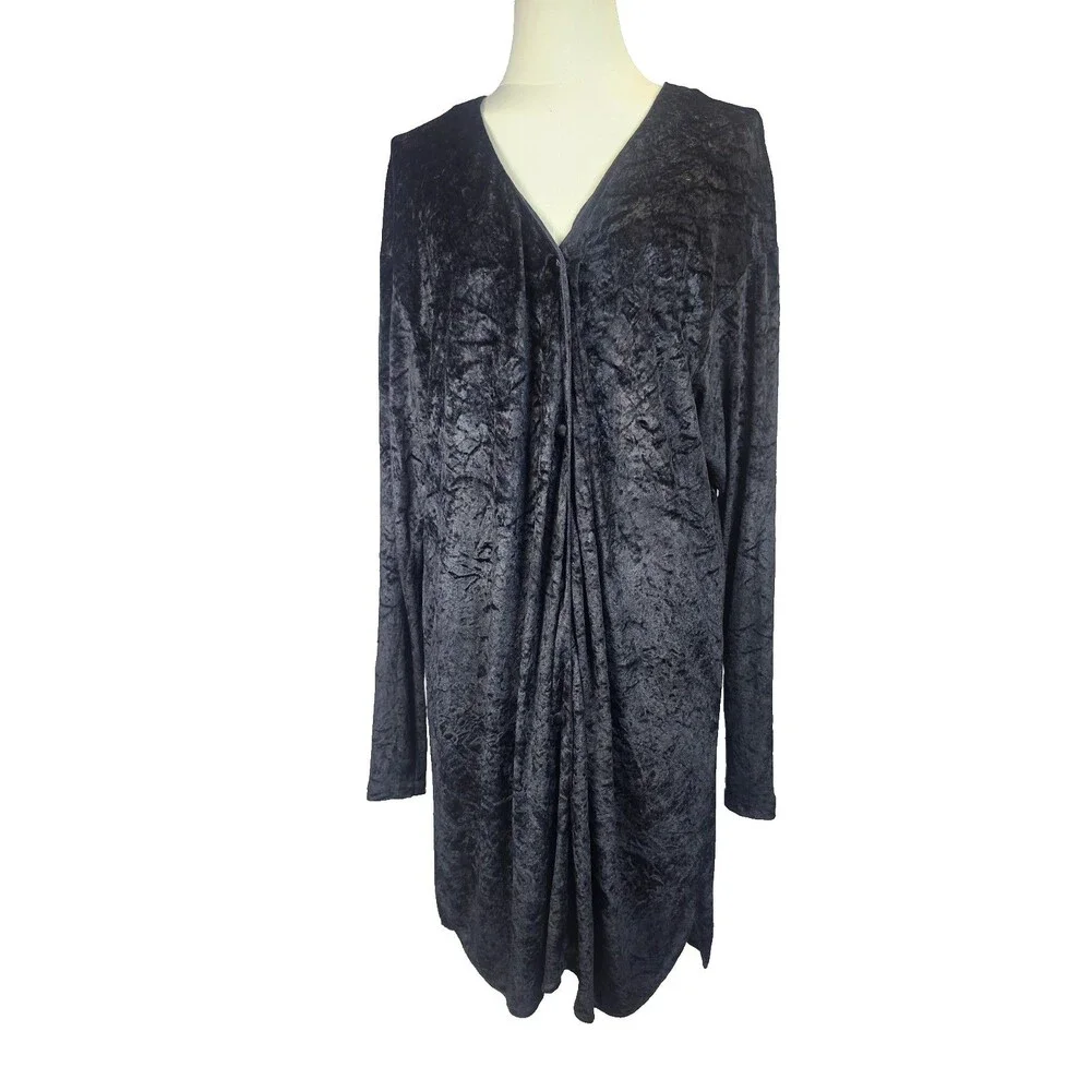 Victoria's‎ Secret Gold Label Vintage Sleepshirt Medium Black VELVET Whimsy Goth